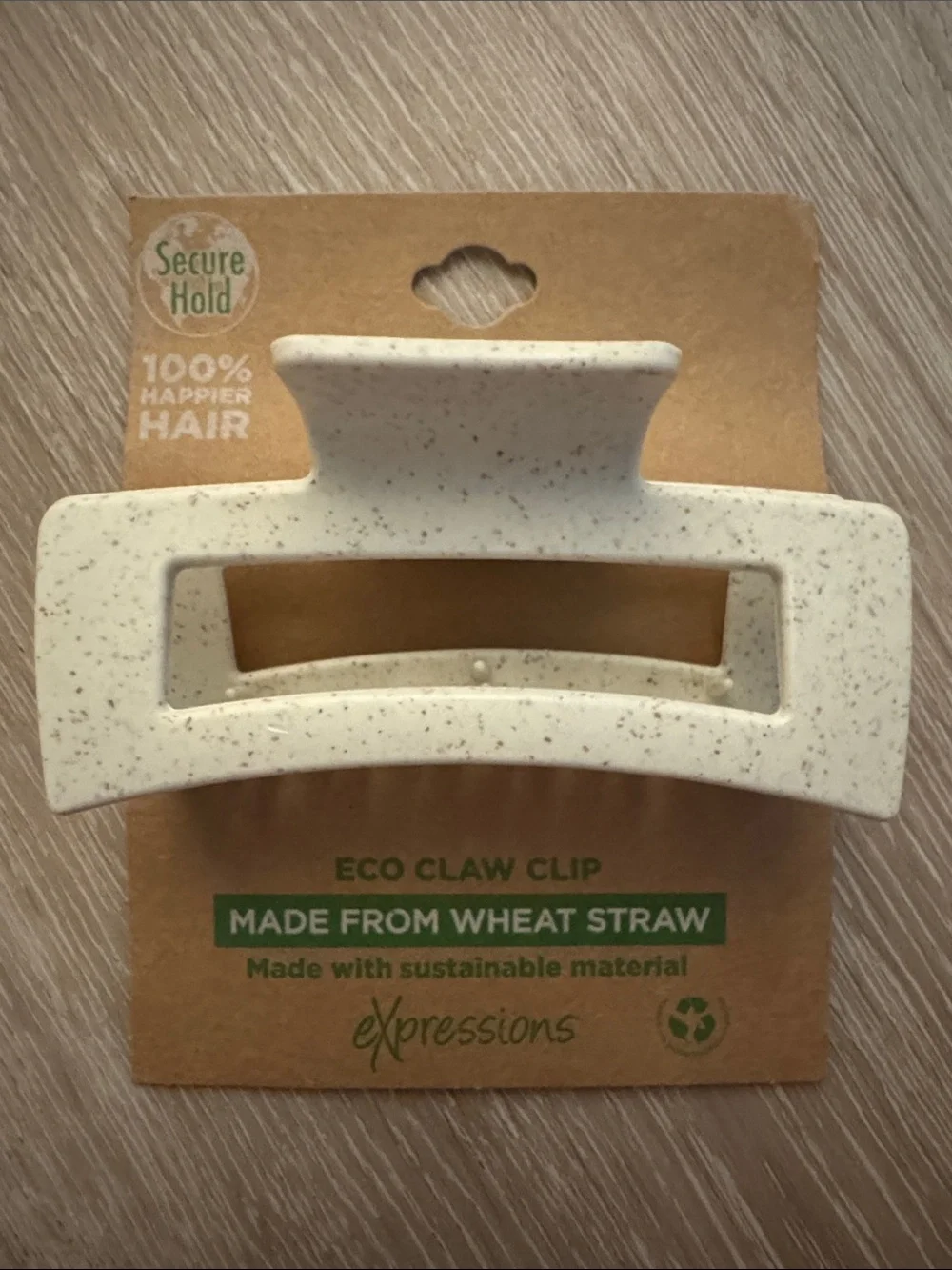 Expressions Speckled Cream Eco Claw Hair Clip Set NEW 🏷️